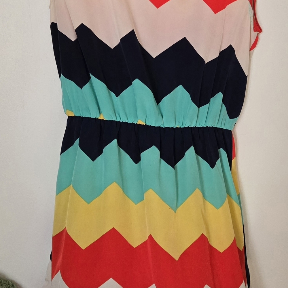My Beloved Multicolor Chevron Dress